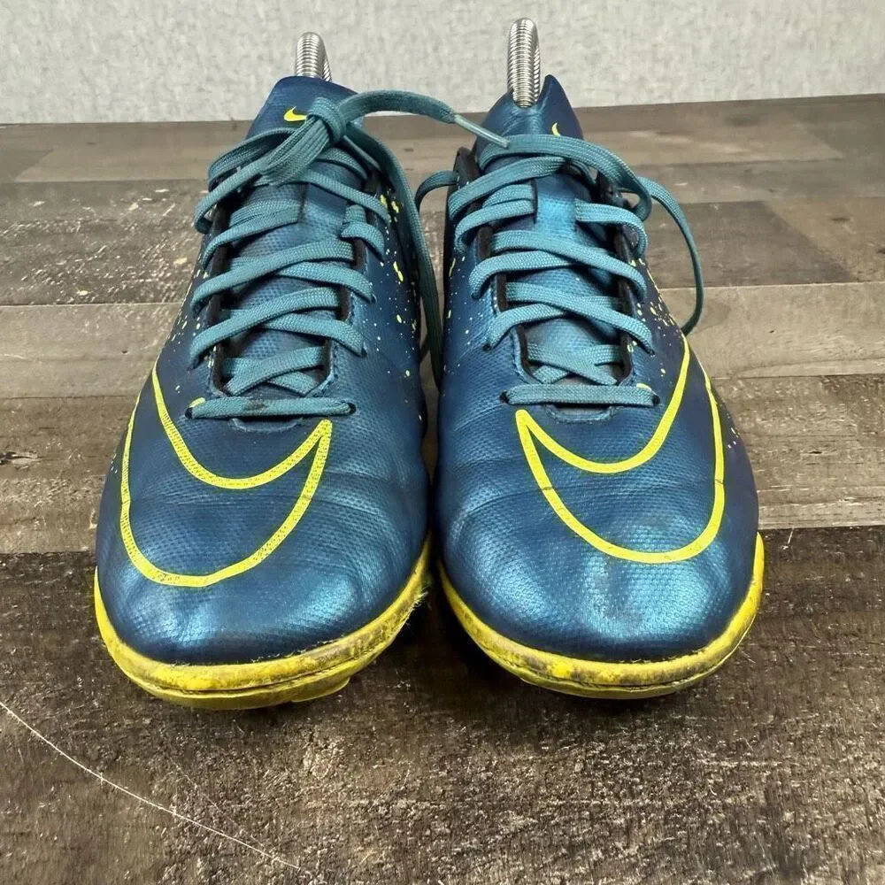 Nike Mercurial Size 5Y Victory TF Turf Soccer Cleat 651646-440 Squadron Blue